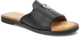 Czarne Klapki Filippo Wygodne Buty Damskie
