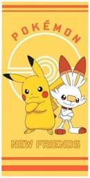 Ręcznik dziecięcy 70x140 Pokemon Pikaczu żółty plażowy