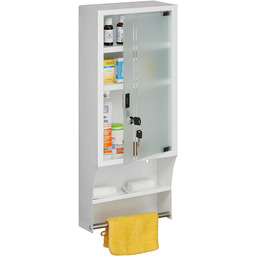 Relaxdays Szafka lekarska, szklane drzwi, zamykane, 4 przegródki,