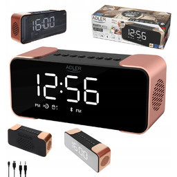 Radio Przenośne Bluetooth Zegar Budzik Fm Usb Aux