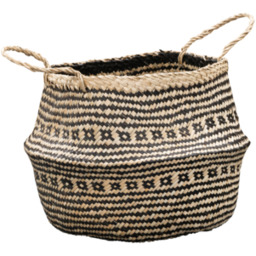 Zestaw koszy Boho 3 szt beżowo-czarne