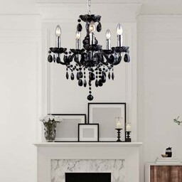 Italux Czarna lampa wisząca Whiz L.90690/5BL dworkowa
