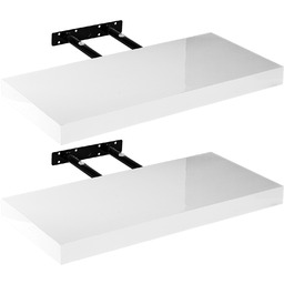 2x BIAŁA PÓŁKA W POŁYSKU NAŚCIENNA WISZĄCA VOLATO