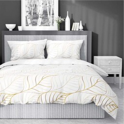 Pościel satynowa 180x200 Home Satin 58 biała złota