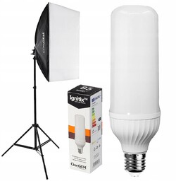 Lampa Fotograficzna Softbox 60X60 Statyw Żarówka