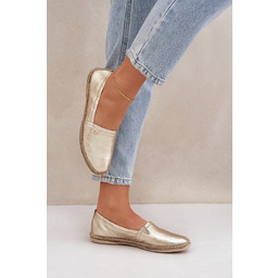 Eleganckie Skórzane Espadryle Damskie Zazoo 10177 Złote-40