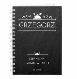 Przepiśnik kołonotatnik na przepisy z nadrukiem dla szefowej