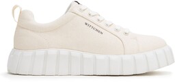 Damskie sneakersy na platformie jasny beż