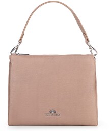 Damska crossbody trójkomorowa ze skóry beżowa