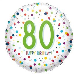 Balon foliowy konfetti - 80tka - 43 cm