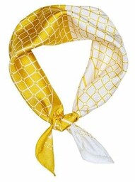 Hermine Hold Jedwabny szalik Hermine, YELLOW-BIAŁY