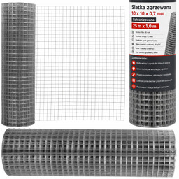 Siatka Zgrzewana Ocynk 10x10x0,7mm Przeciwko Szkodnikom Na Ogrodzenie