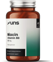 UNS Niacin Vitamin B3 500mg 60vegcaps