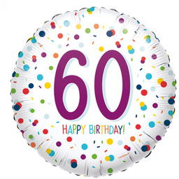 Balon foliowy konfetti - 60tka - 43 cm