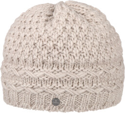 Czapka Beanie z Podszewką Pinea by Lierys, kremowobiały,
