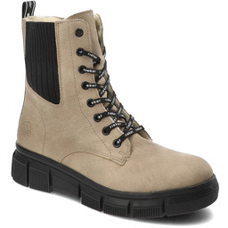 Rieker Beżowe Botki Ocieplane Buty Damskie