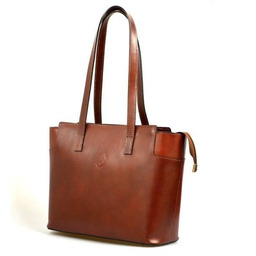 Skórzana duża stylowa damska shopperbag na ramię