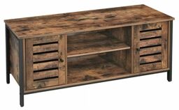 Szafka RTV, półki, 110x40x50 cm, ciemny brąz, czarny,