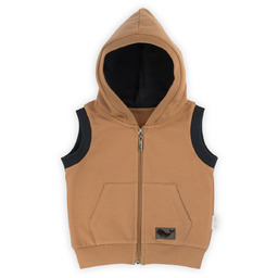 Niemowlęcy bezrękawnik z kapturem brązowy Nicol,r.68