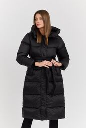 HETREGO Czarny damski puchowy płaszcz Karen Woman Quilted