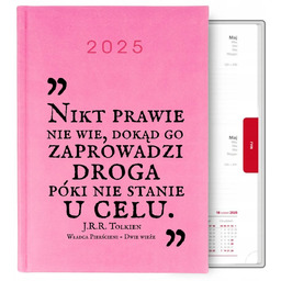 KALENDARZ RÓŻOWY A5 2025 PREZENT CYTATY Z J.R.R.