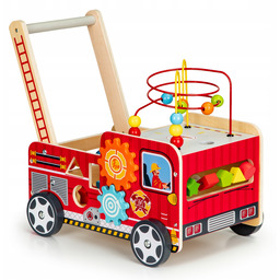 Drewniany Pchacz Edukacyjny Dla Dzieci Klocki Sorter Straż