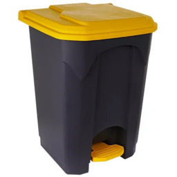 Kosz otwierany przyciskiem pedałowym 45 l plastik grafitowo-żółty
