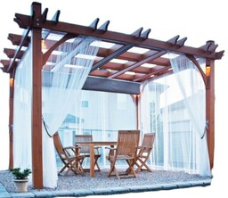 Firany na taras balkon 300x250 cm białe