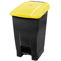 Kosz otwierany przyciskiem pedałowym 70 l, plastik grafitowo-źółty