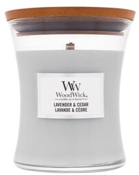 WoodWick Lavender & Cedar świeczka zapachowa 275 g