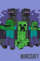 Kocyk z mikrofibry 100x150 Minecraft Mobs coming for