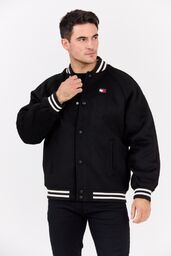 TOMMY JEANS Czarny męski bomber z domieszką wełny