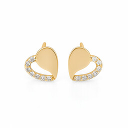 Złote Kolczyki Serduszka z Cyrkoniami KL.03288 biżuteria damska
