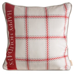 Eurofirany Poszewka świąteczna 45x45 Clark 02 beżowa czerwona