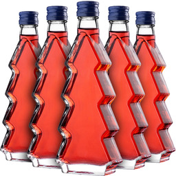 Szklana butelka choinka Enna 200ml z granatową zakrętką