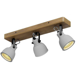 Lindby - Mirka 3 Lampa Sufitowa Grey/Dark Wood