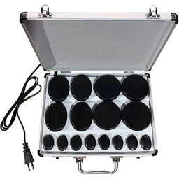 Zestaw 16 kamieni do masażu SPA bazalt czarne