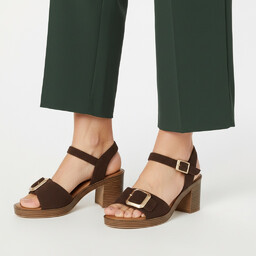 Tamaris Sandały damskie, cholewka ze skóry zamszowej