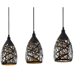 Lindby - Marcello 3 Lampa Wisząca Black/Gold