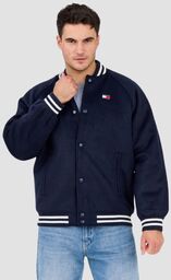 TOMMY JEANS Granatowy męski bomber z domieszką wełny