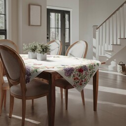Eurofirany Obrus bieżnik 40x100 Spring naturalny kwiaty gobelinowy
