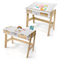 BIURKO DZIECIĘCE REGULOWANE Z SZUFLADAMI BIAŁE STOLIK