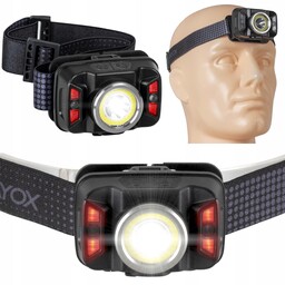 Lampka na głowę Mocna latarka Led akumulator czujnik