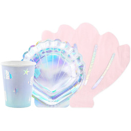 Zestaw kubeczki + talerzyki + serwetki papierowe Podwodna