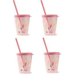 Zestaw Snips 4 Szklanki Ze słomką 0,385 LT