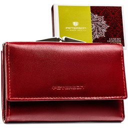 Mały portfel damski ze skóry naturalnej w czerwonym