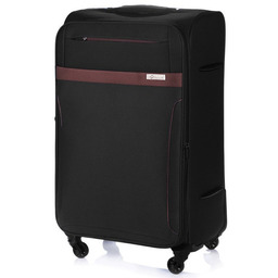 Walizka miękka Solier czarno-brązowa STL1316 BLACK/PU COFFEE 23''