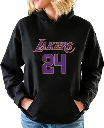 Bluza Damska Z Kapturem Lakers 24 Koszykówka Wzory
