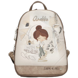 Anekke Plecak damski, z dekoracyjnym nadrukiem i metalowym