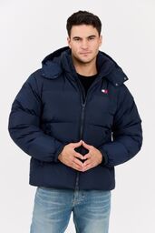 TOMMY JEANS Granatowa męska puchowa kurtka z dużym
